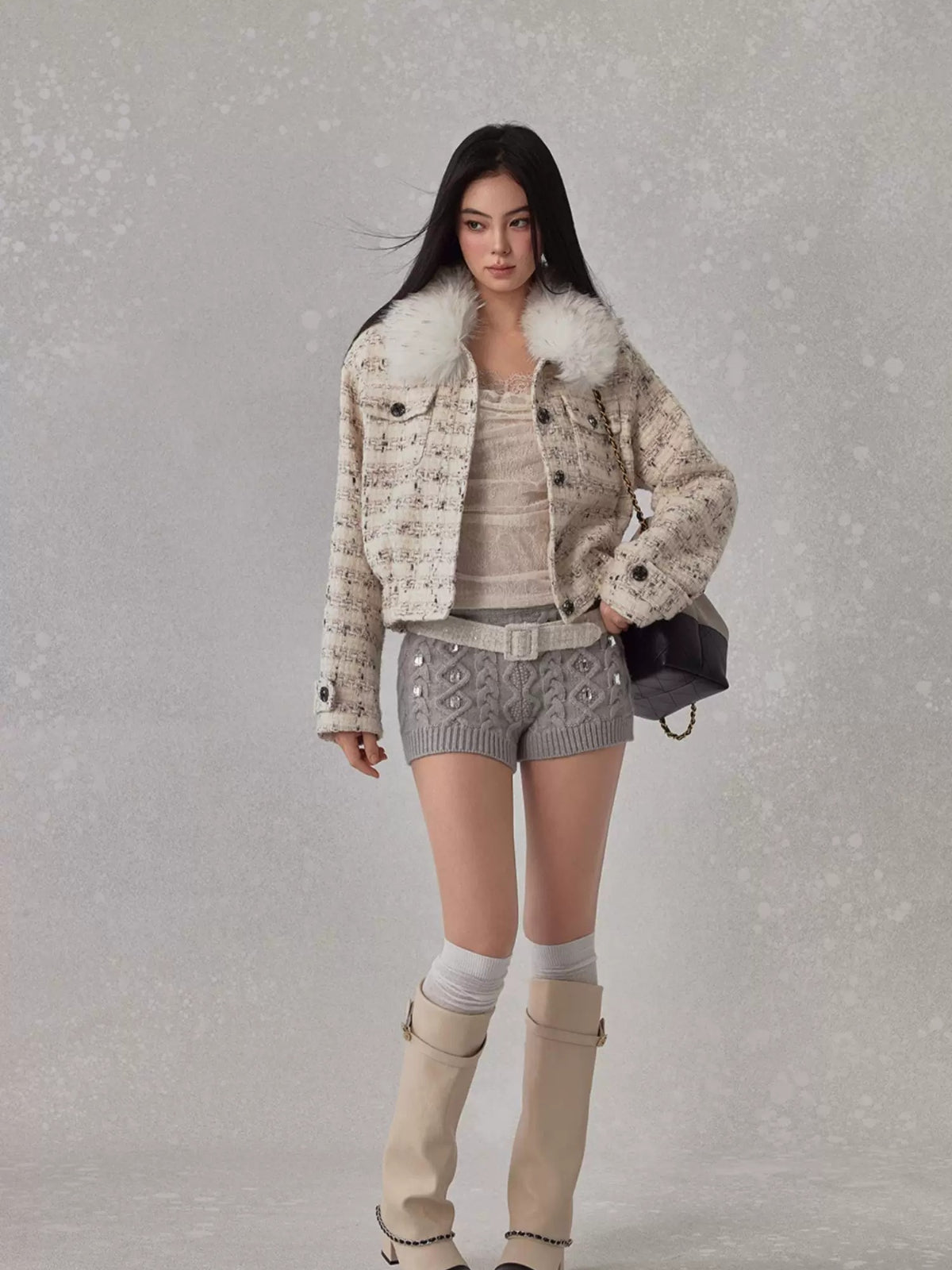 Embellished Knit Shorts