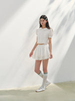White Cotton Embroidered Shirt & Skirt Set