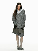 Detachable Stripe Off Shoulder Shirt