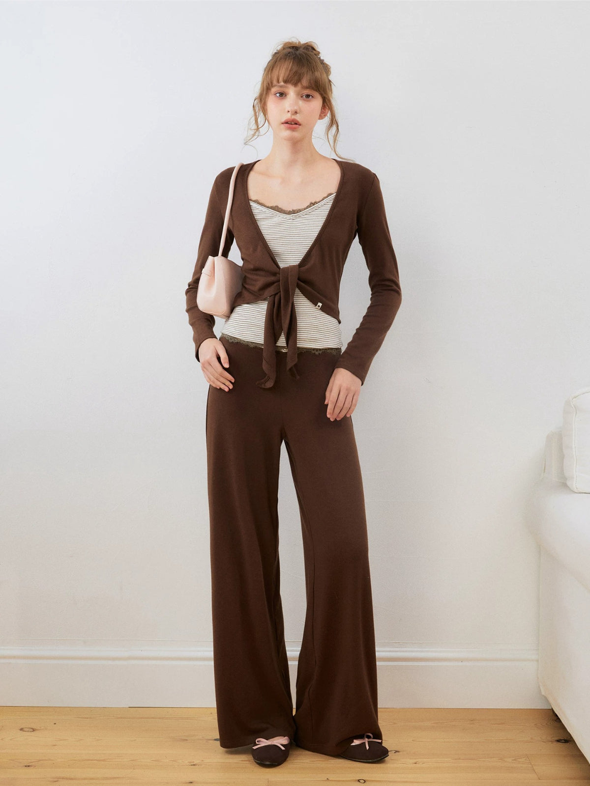 Lace Cami &amp; Wide-Leg Pants Set