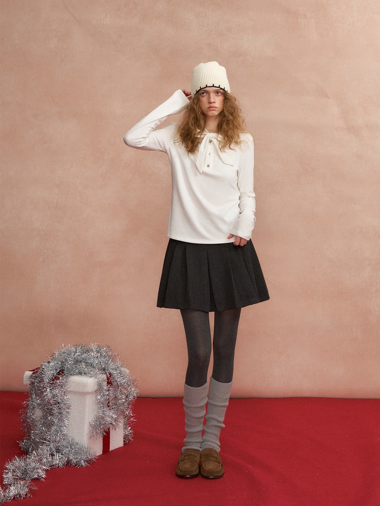 Vintage Wool Pleated Skirt
