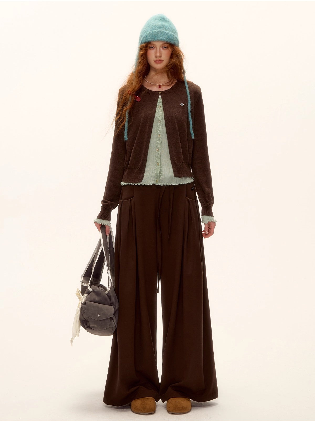 Contrast Layered Knit Cardigan