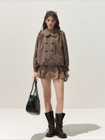 Plaid Peter Pan Trench Set