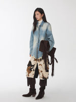 Cow Pattern Faux Fur Shorts