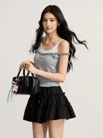 Ruffled Lace Mini Skirt