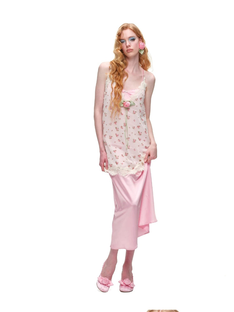 Layered Lace Chiffon Dress