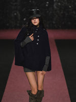 Napoleonic Double-Breasted Stand Collar Cape Coat