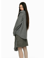 Detachable Stripe Off Shoulder Shirt