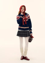 Plaid Wool Pleated Skirt