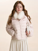 Hooded Ribbed Down Jacket