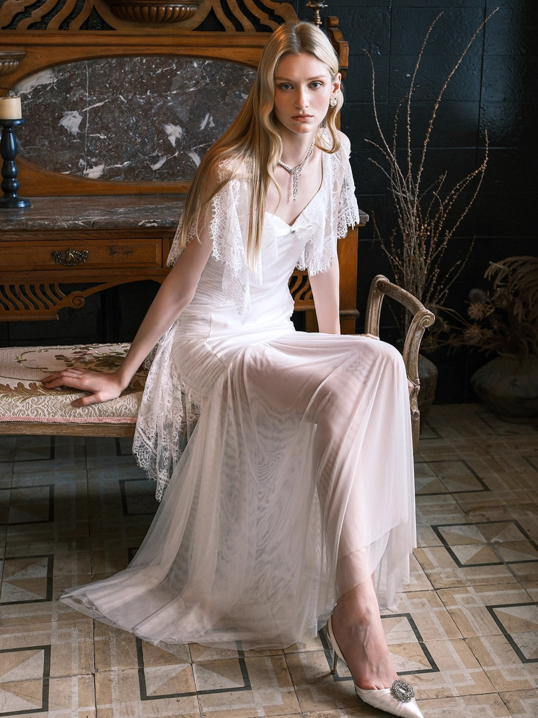 Fille Draped Mermaid Silhouette Dress