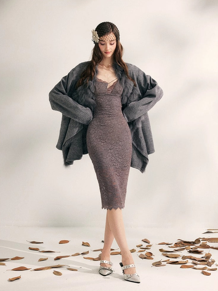 Fox Fur Collar Fur Jacket