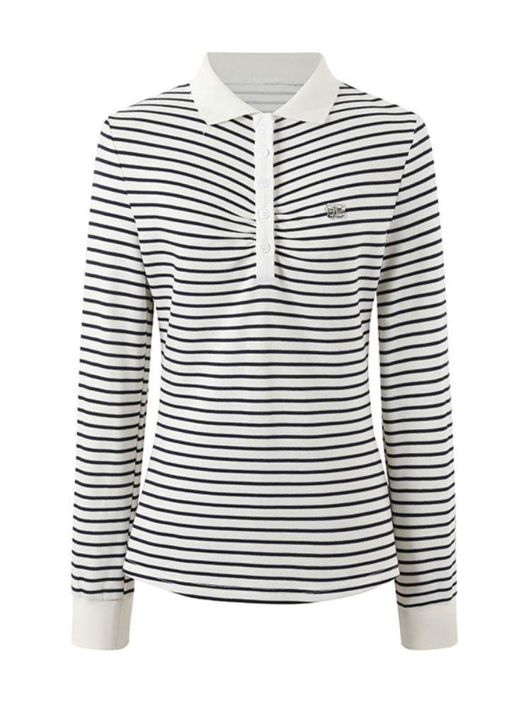Striped Polo Long-Sleeve T-shirt