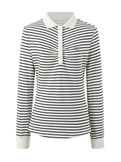 Striped Polo Long-Sleeve T-shirt