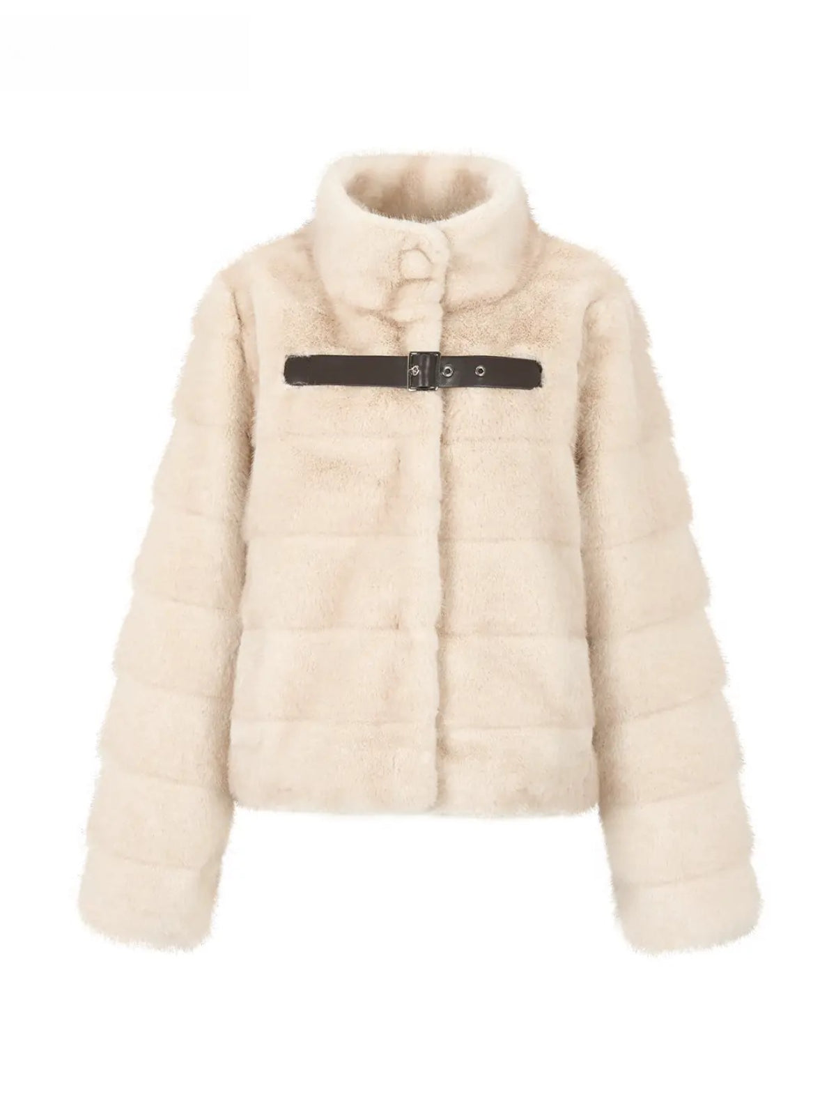 Vintage Faux Mink Fur Buckle Jacket