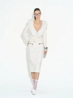Fur Collar Zip Knit Jacket