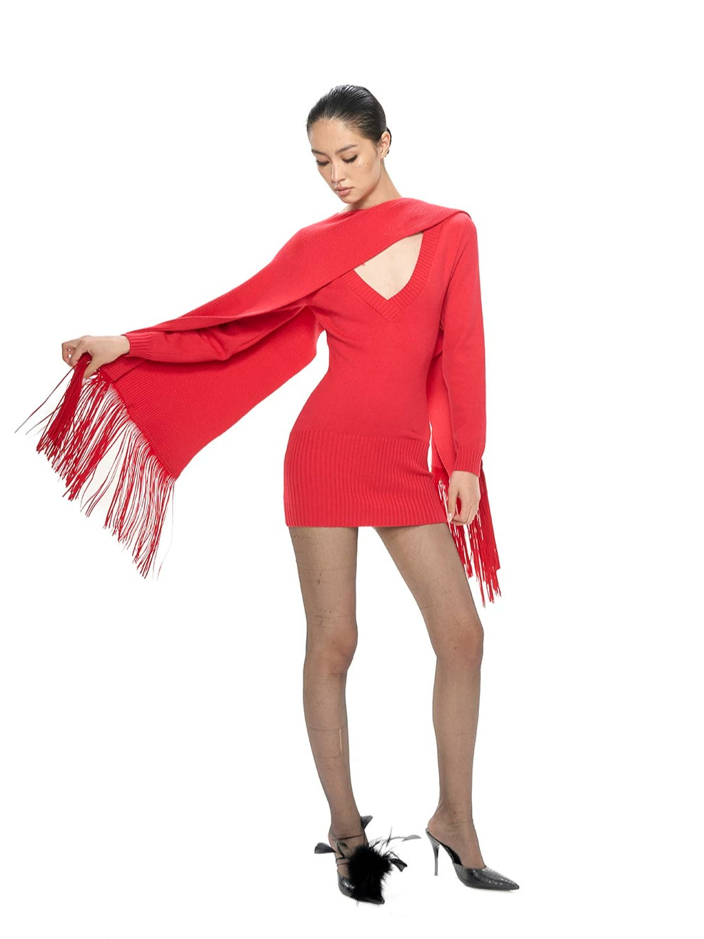 Fringe Knit Dress Set