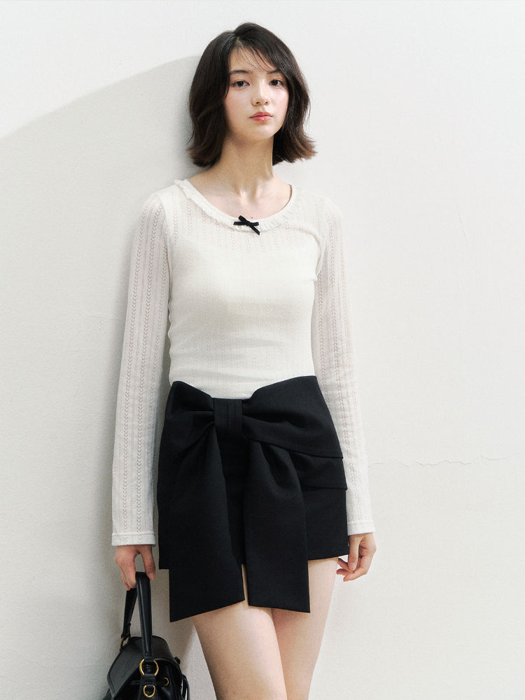 3D Bow Mini Skirt