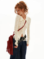 Lace Trim Floral Knit Cardigan