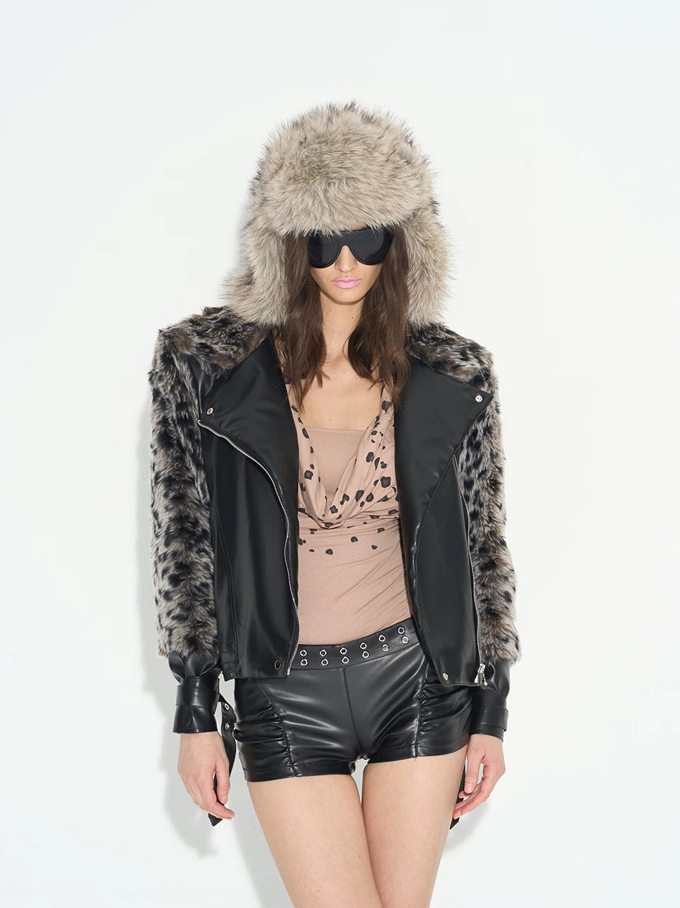 Patchwork Faux Fur Coat