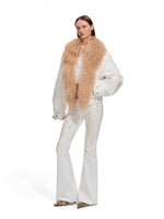 Polar Shearling Collar Denim Down Jacket