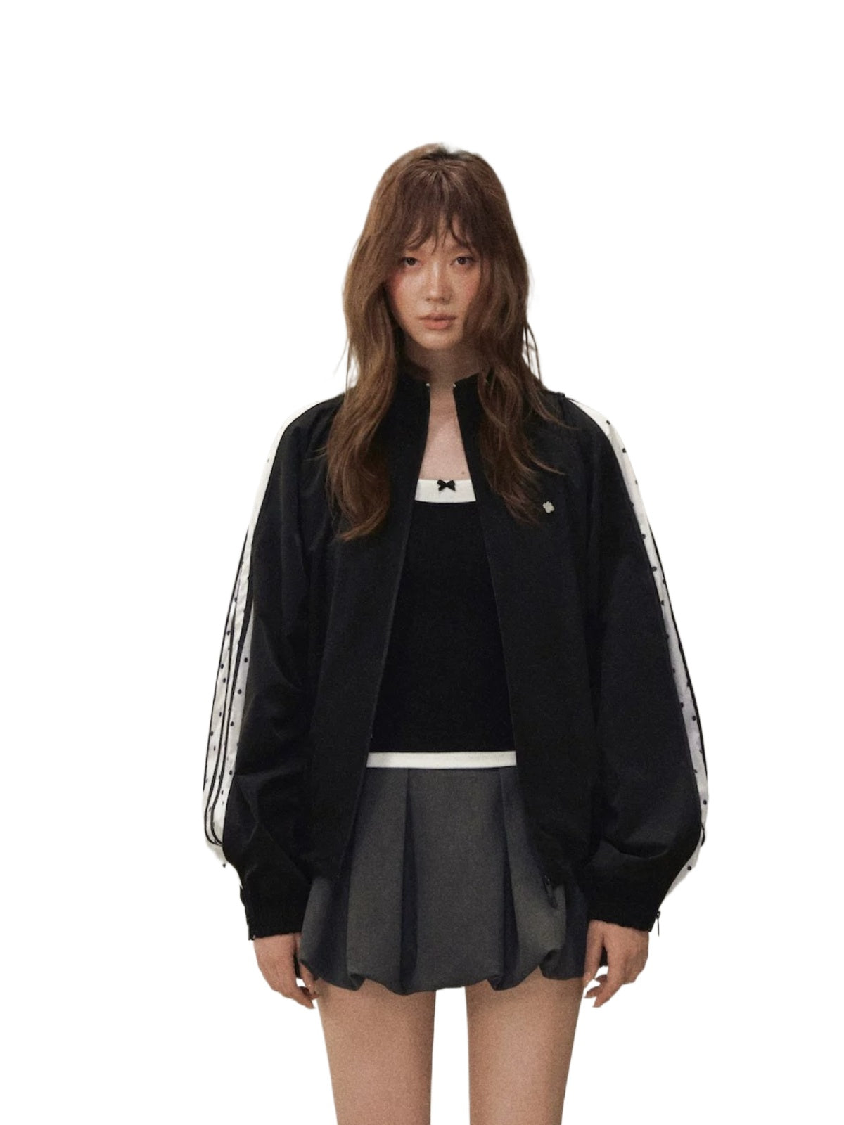 Side Zip Stand Collar Jacket