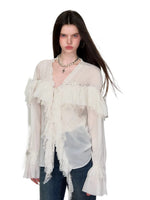 Ruffle Sheer Blouse