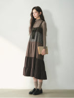 Forest Patchwork Tiered Cotton Dress