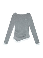 Lace Hem Knit Top
