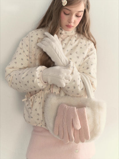 Knit Texture Wool Gloves