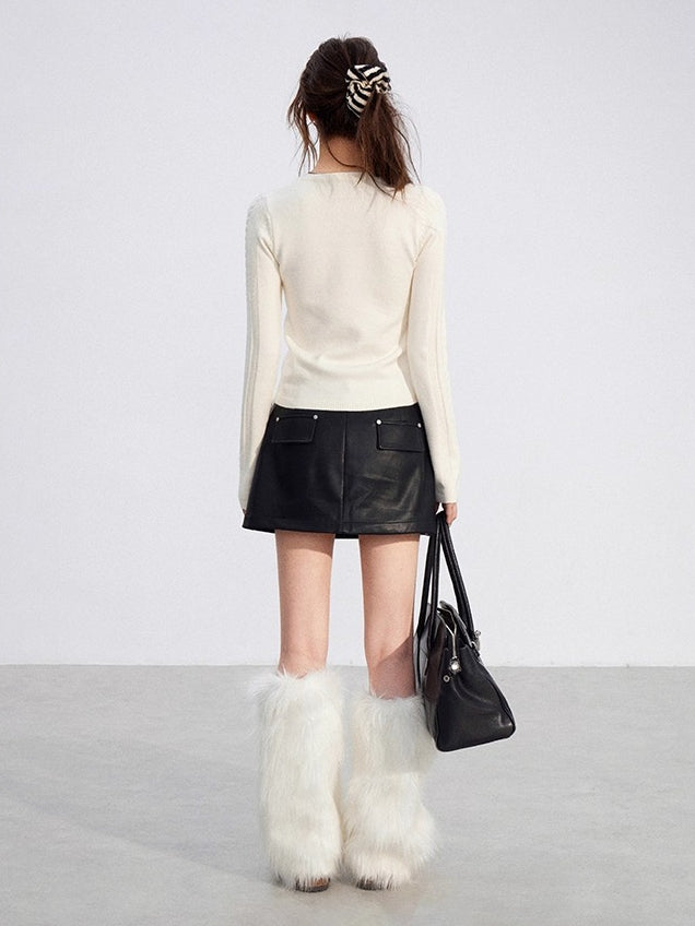 Cable Knit Layered Top