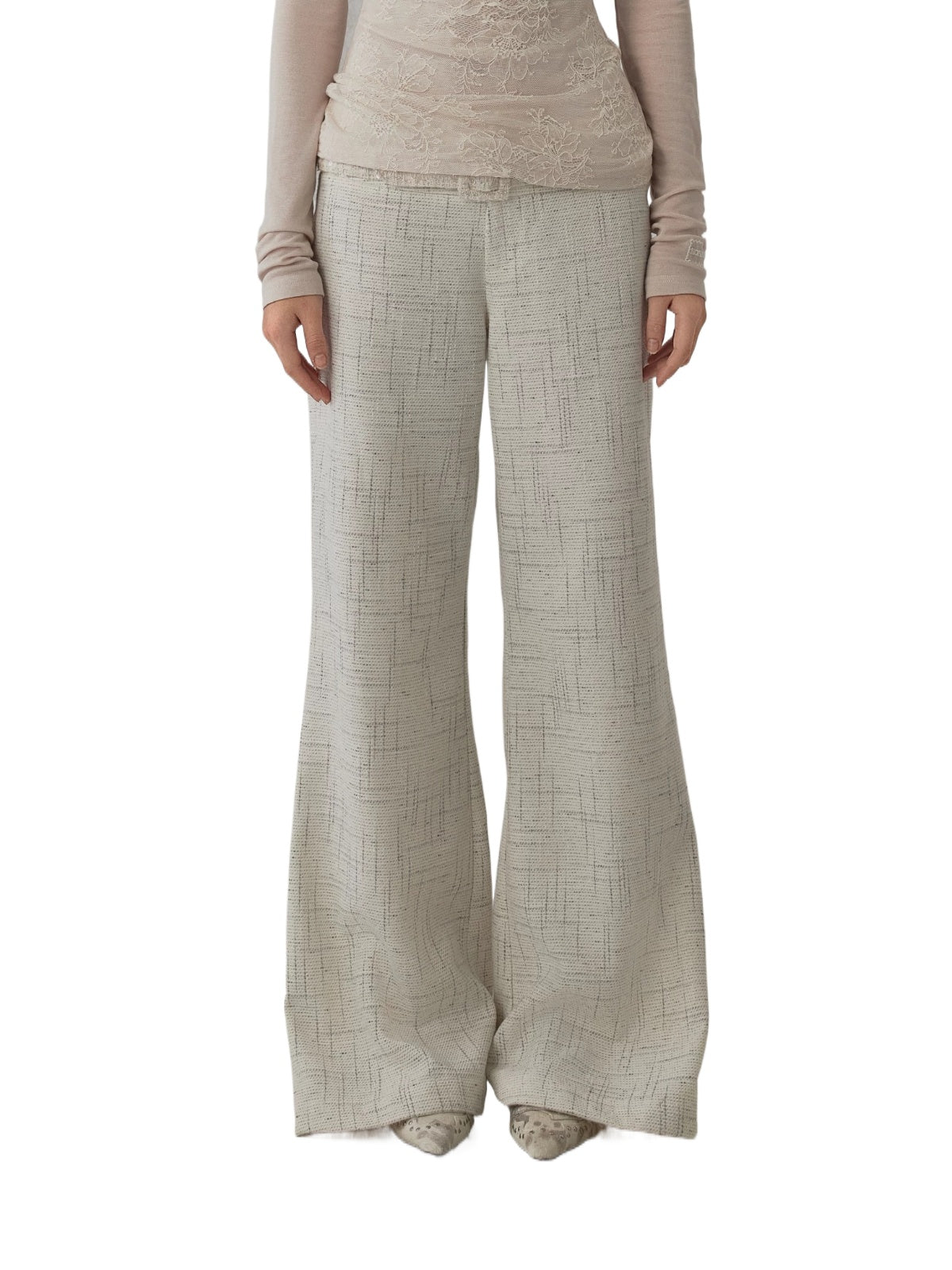 Plaid Drape Straight Pants