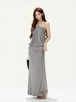 Rhinestone Halter Maxi Dress