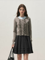 Ruffle Trim Vintage Knit Sweater