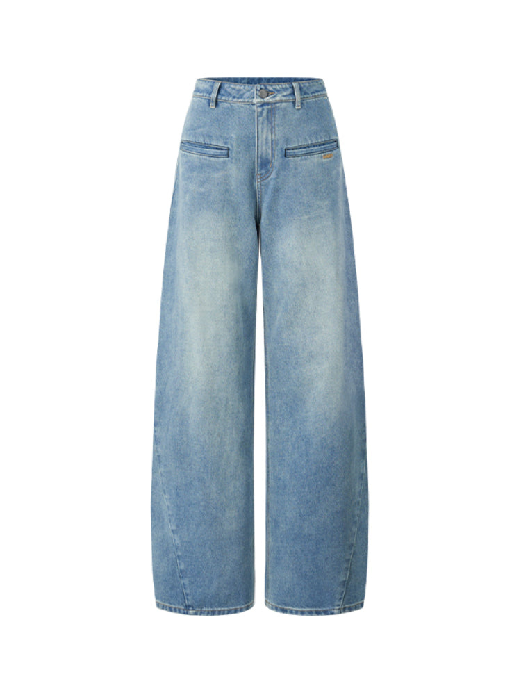 Loose Straight-Leg Denim Pants