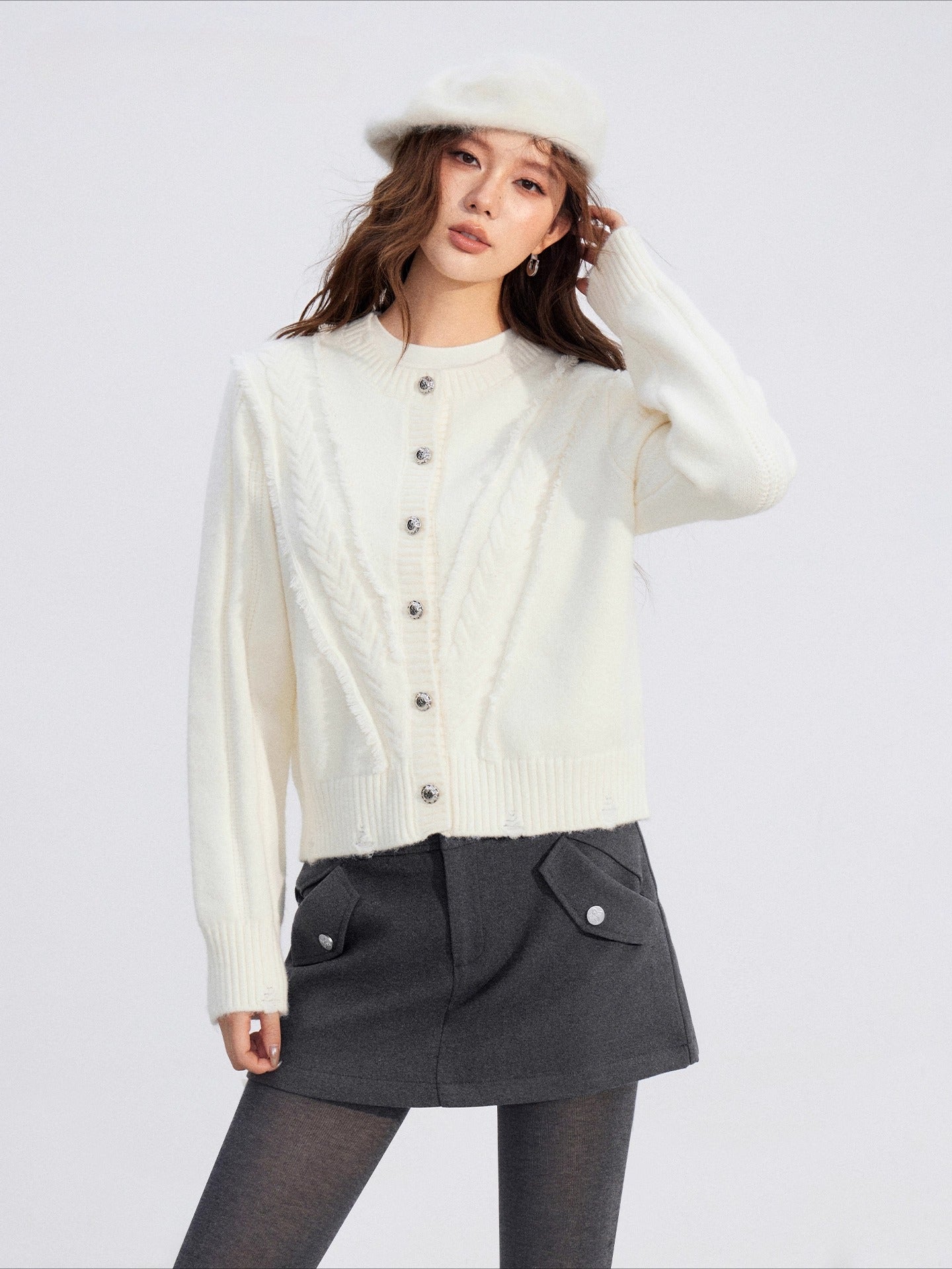 Soft Cable Trim Sweater
