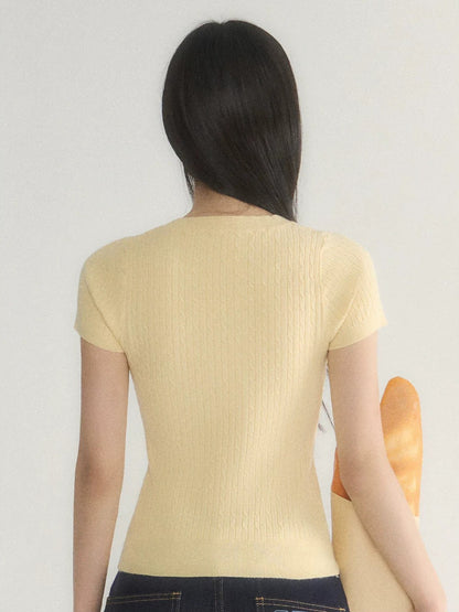 Classic V-Neck Knit Top