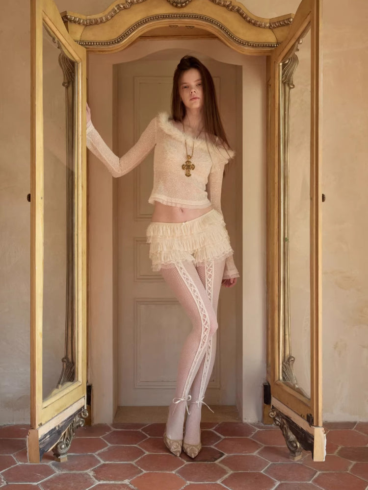 Sequin Trim Knit Top