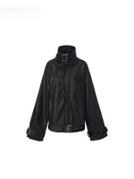 Punk Stand Collar Leather Jacket