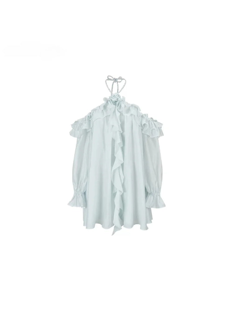 Ruffle Halter Maxi Dress