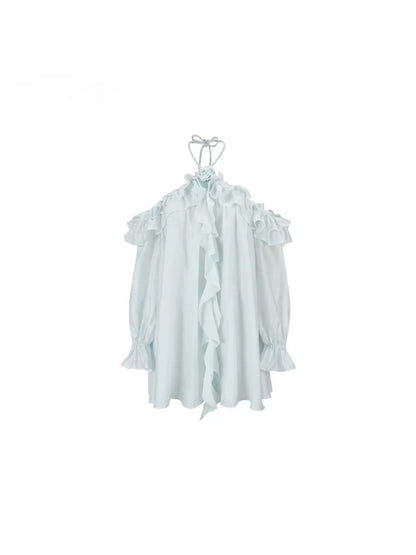 Ruffle Halter Maxi Dress