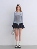 Contrast Layered Knit Top