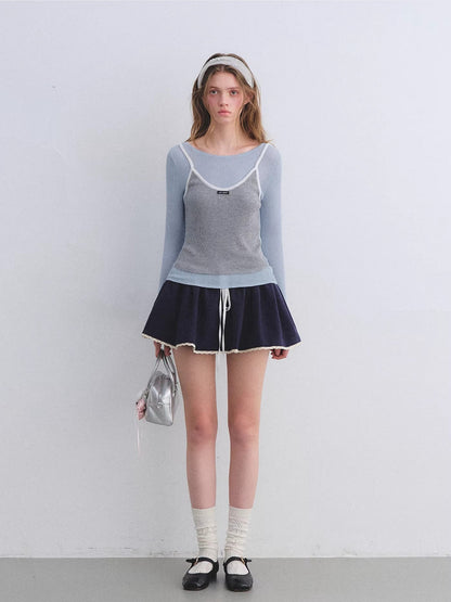 Contrast Layered Knit Top