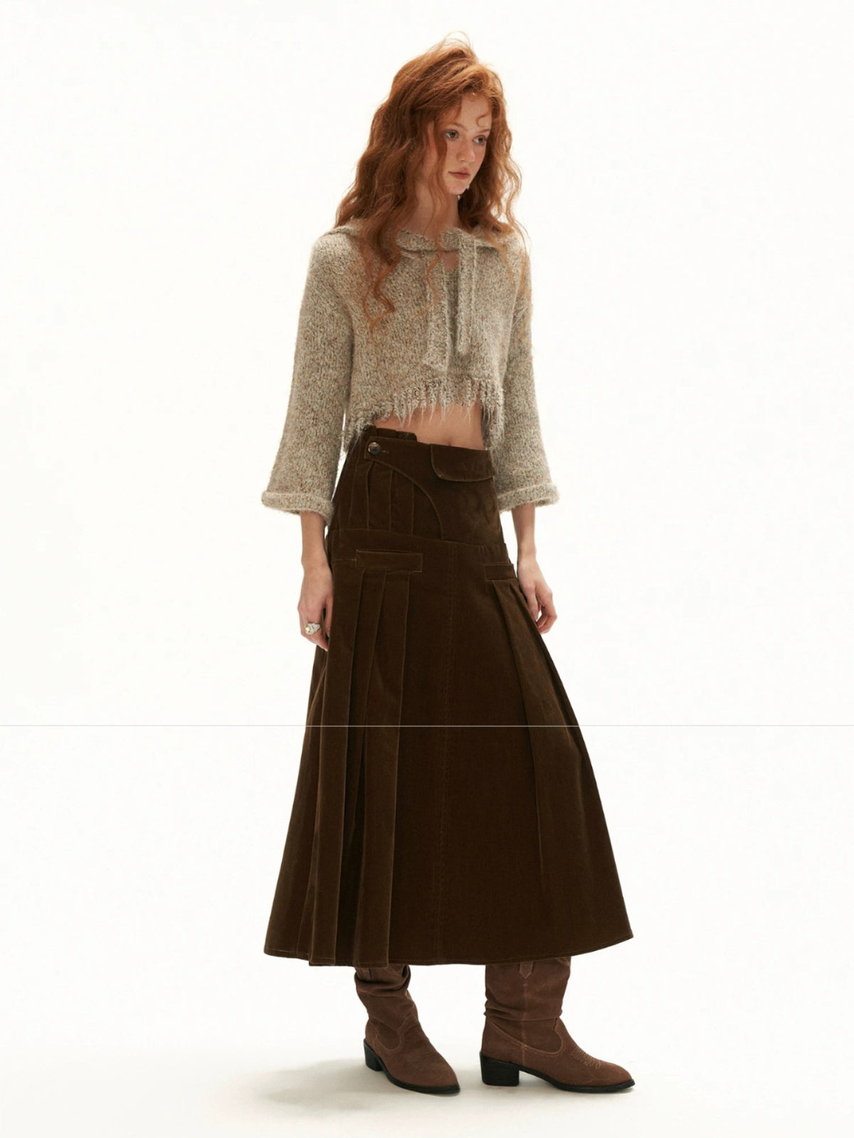 Vintage Velvet A Line Maxi Skirt