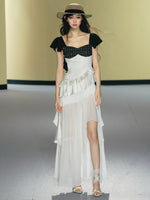 Satin Patchwork Maxi Dress