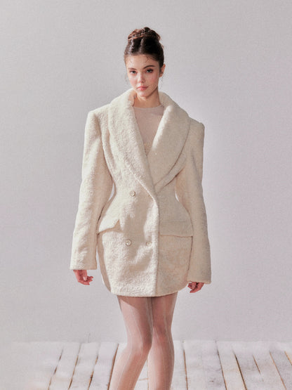 Oversized Lamb Wool Coat Blazer