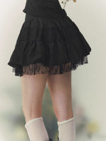Lace Tiered Mini Skirt