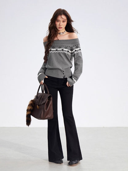 Embroidered Flared Slim-Fit Jeans