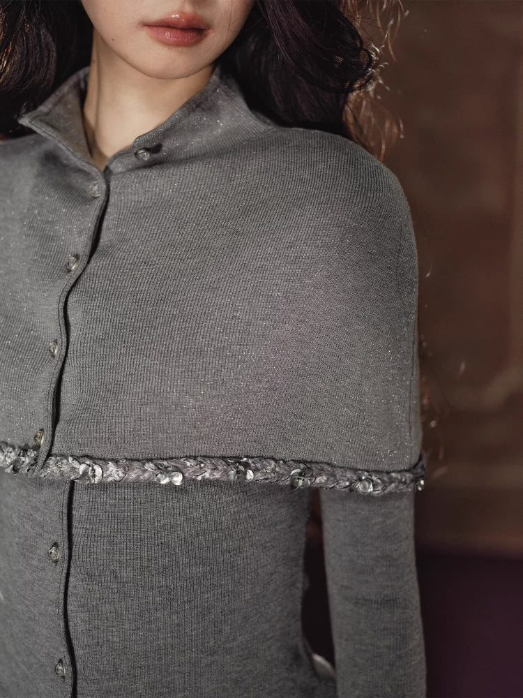 Detachable Cape Wool Sweater