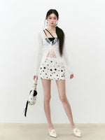 Polka Dot Zipper Reversible Skirt